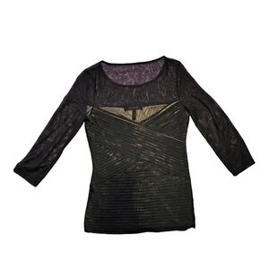 BCBG Black Mesh Top